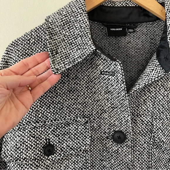 Vero Moda Rosie tweed chore Jacket  boxy workwear cozy oversized - Picture 8 of 15